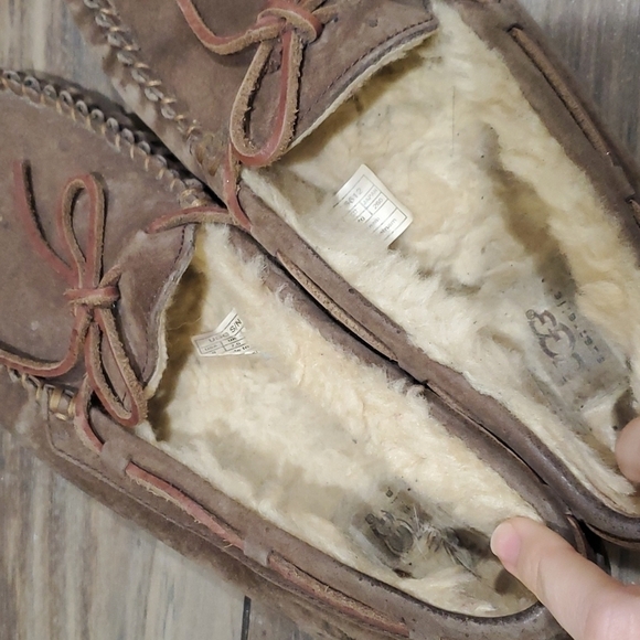 Ugg Dakota Women Suede Espresso Fur-Lined Loafers shoes flat slippers - Picture 10 of 16